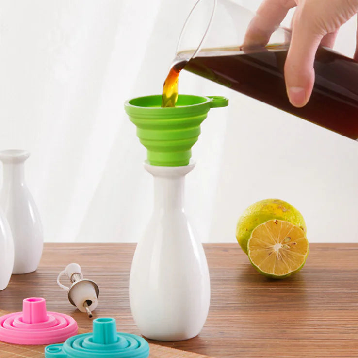 Silicone Folding Funnel - Food Grade Collapsible Design