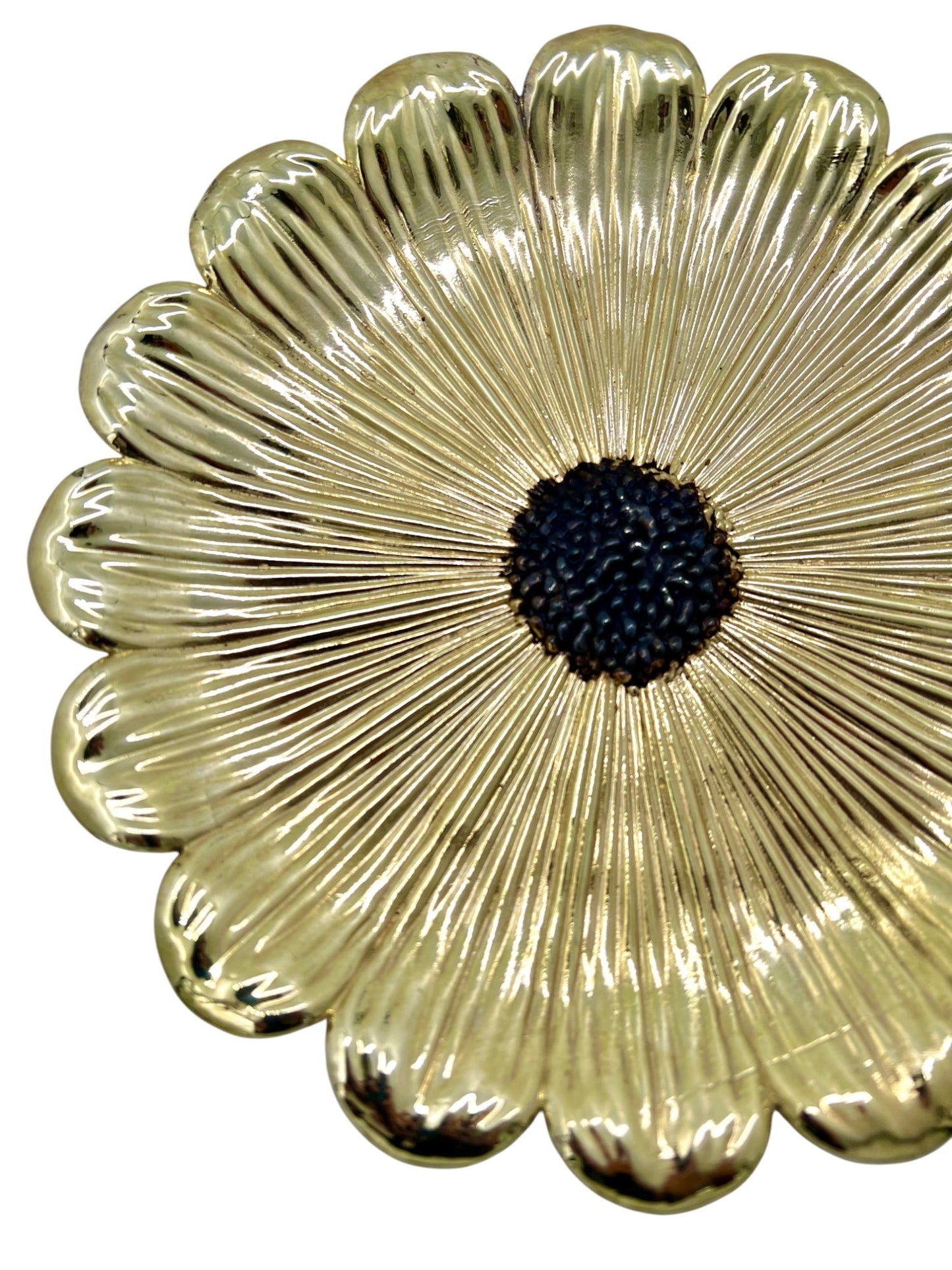 Sunflower Decorative Tray – Electro-formed Flower Jewellery Dish | Gold with Antique Finish | Flower Inspired Home Accent