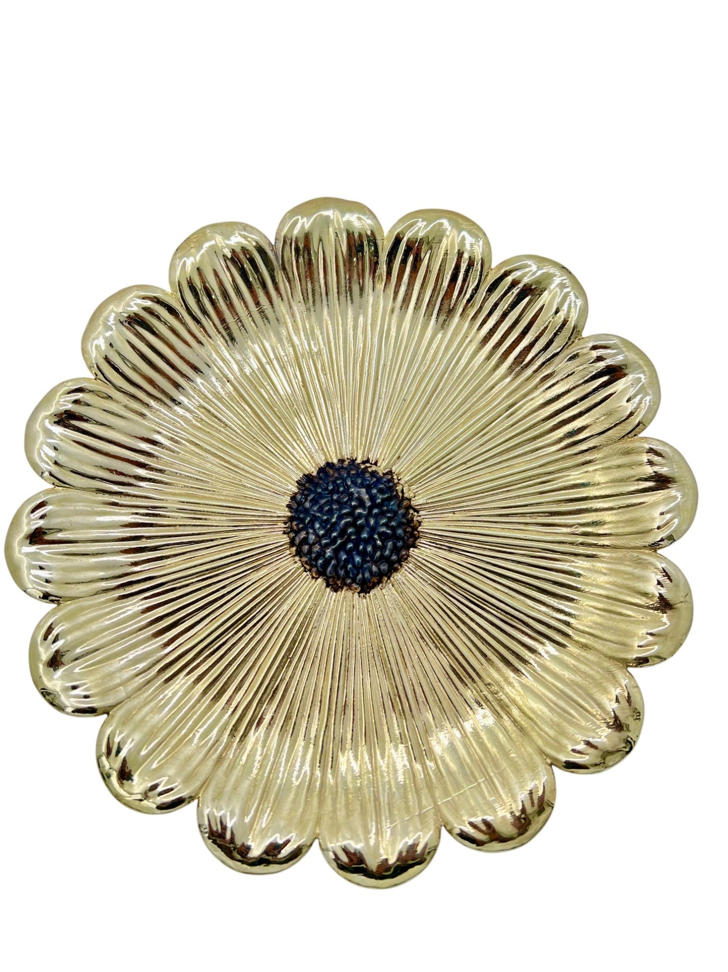 Sunflower Decorative Tray – Electro-formed Flower Jewellery Dish | Gold with Antique Finish | Flower Inspired Home Accent