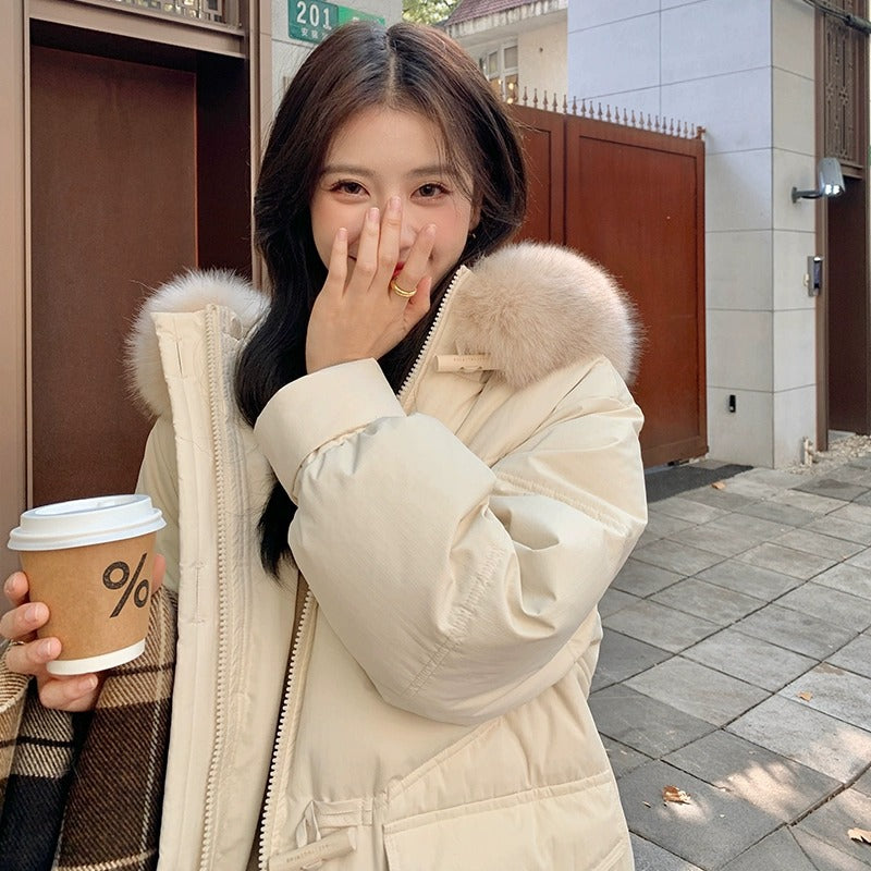 Women's Mid-Length Loose Fit Down Jacket