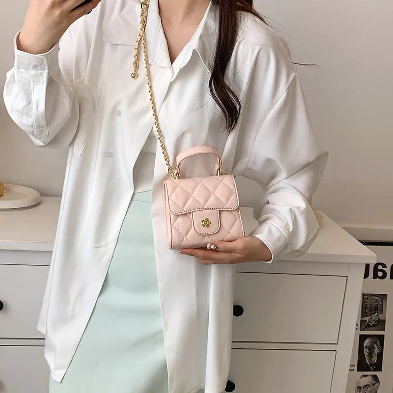 Portable Small Square Crossbody Satchel Bag for Lipstick