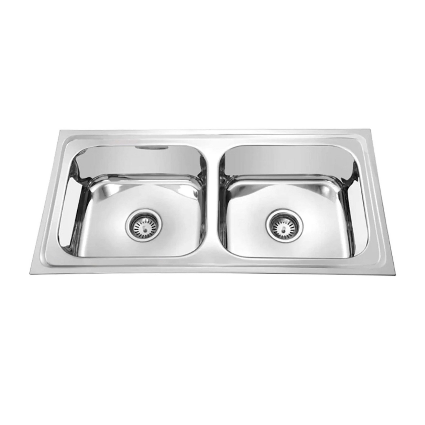 Fossa 37"x18"x10" inch Double Bowl 304 Grade Stainless Steel Kitchen Sink With SS Coupling Glossy Finish