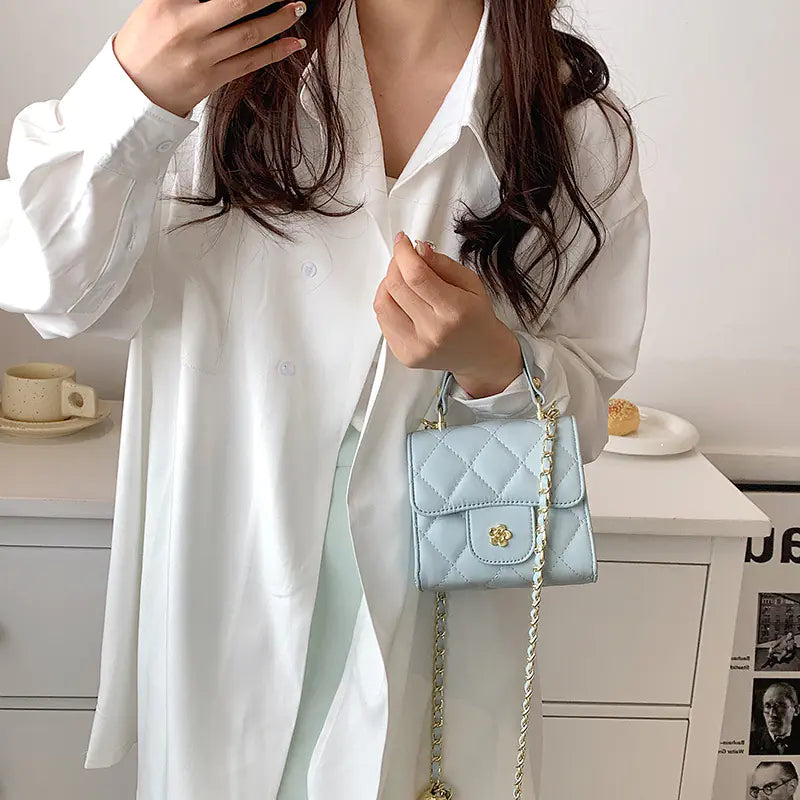 Portable Small Square Crossbody Satchel Bag for Lipstick