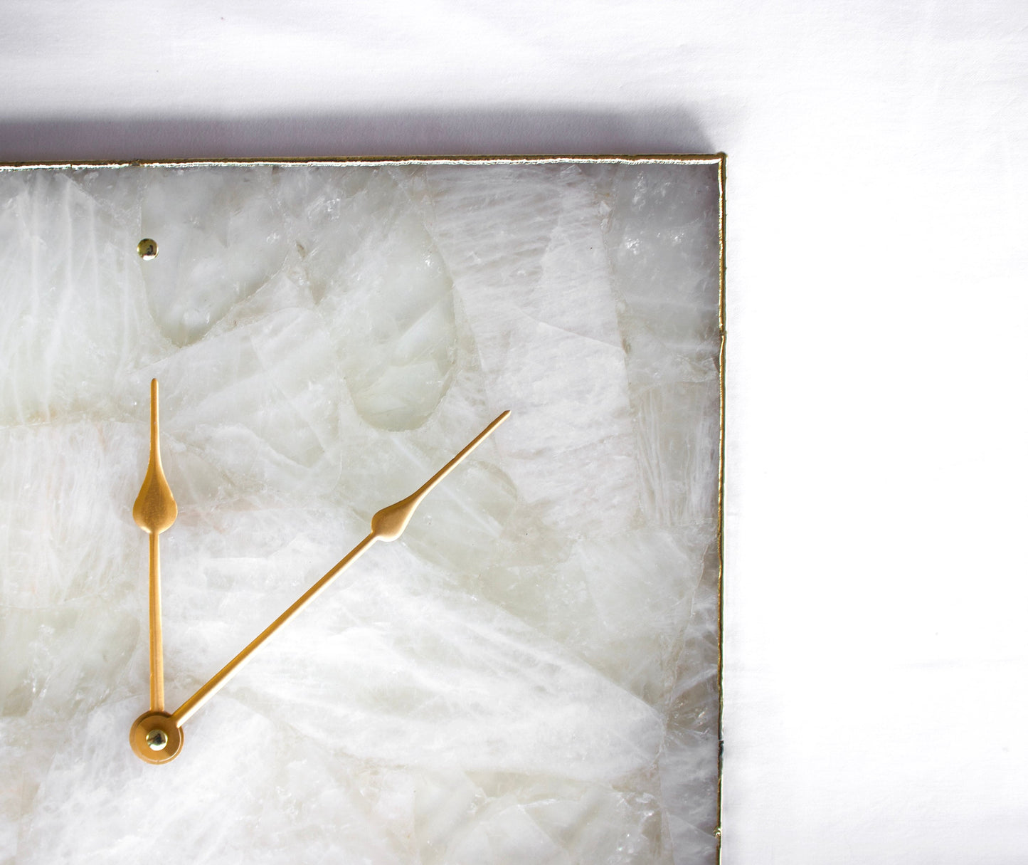 White Agate Wall Clock | Square
