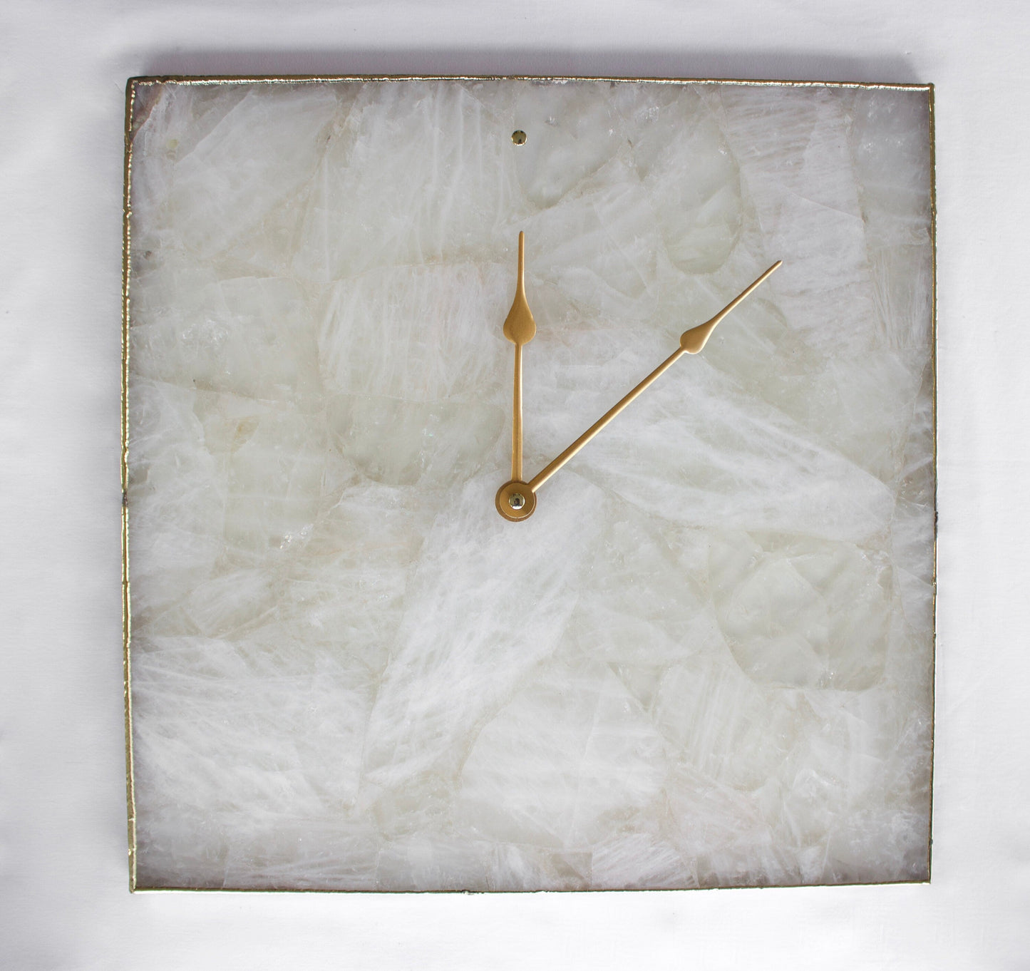 White Agate Wall Clock | Square