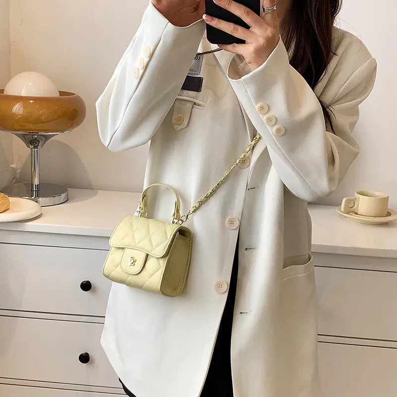 Portable Small Square Crossbody Satchel Bag for Lipstick