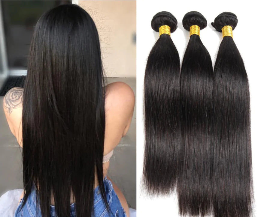 Black Synthetic Hair Weave - Straight Style